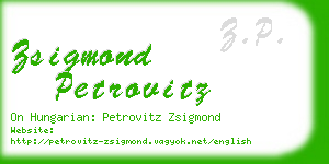 zsigmond petrovitz business card